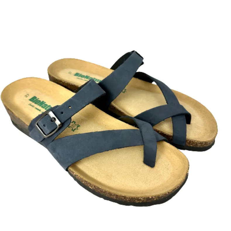 Slipper Bionatura Blue Nubuck Flip Flops