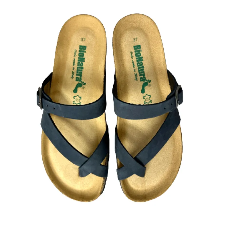 Slipper Bionatura Blue Nubuck Flip Flops