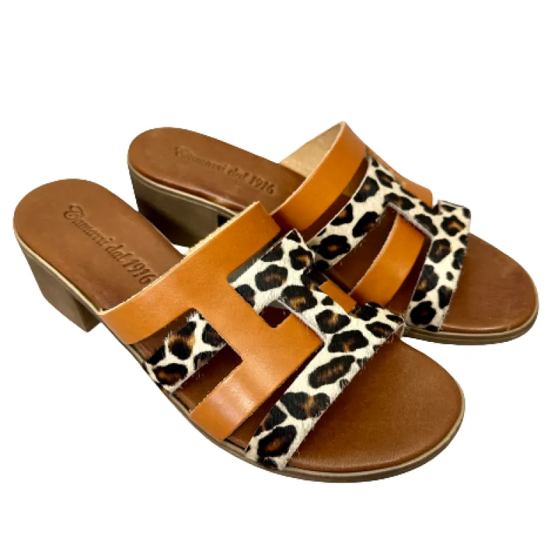 Slipper In Pony And Cognac Leather Mod. Hermes