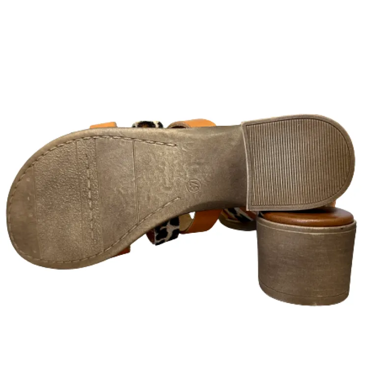 Slipper In Pony And Cognac Leather Mod. Hermes