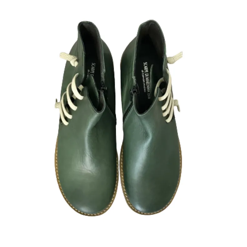 Sneakers In Green Leather