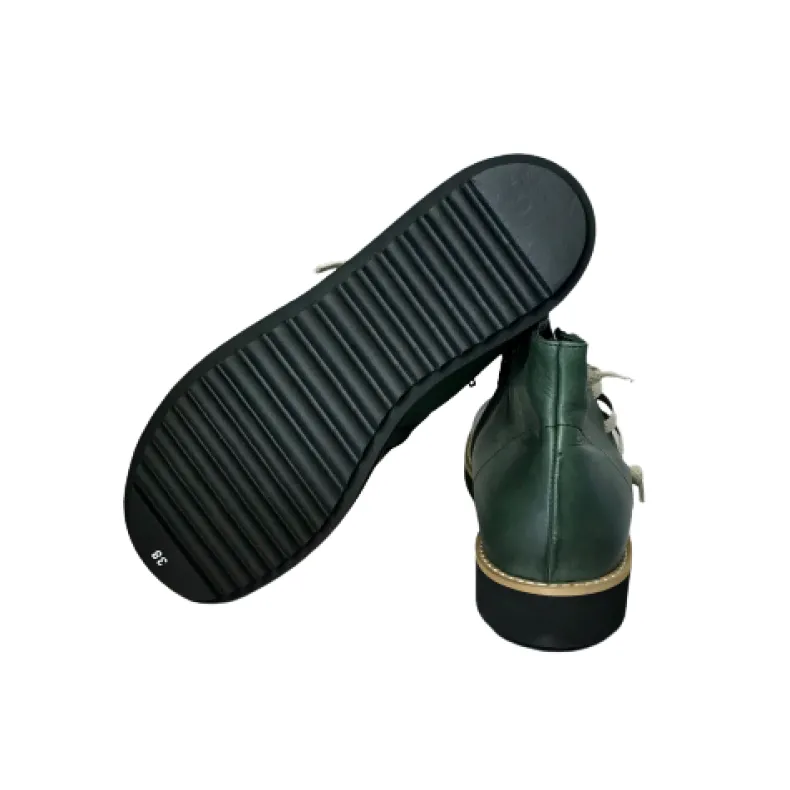 Sneakers In Green Leather