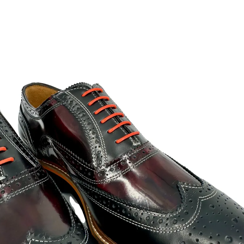 Sole P – Black And Burgundy Abraded Brogues