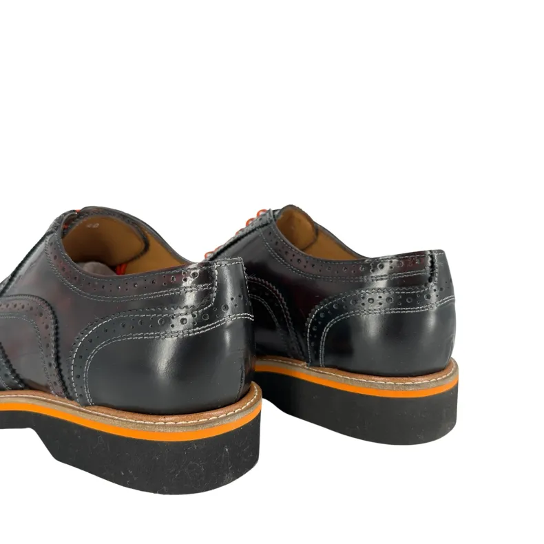 Sole P – Black And Burgundy Abraded Brogues