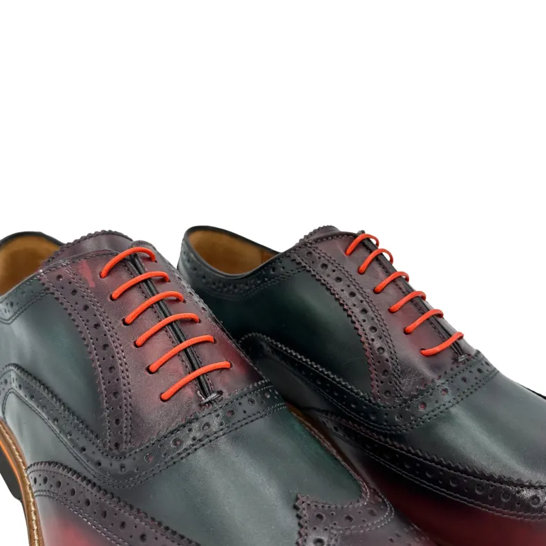 Sole V - Green And Burgundy French Shoes