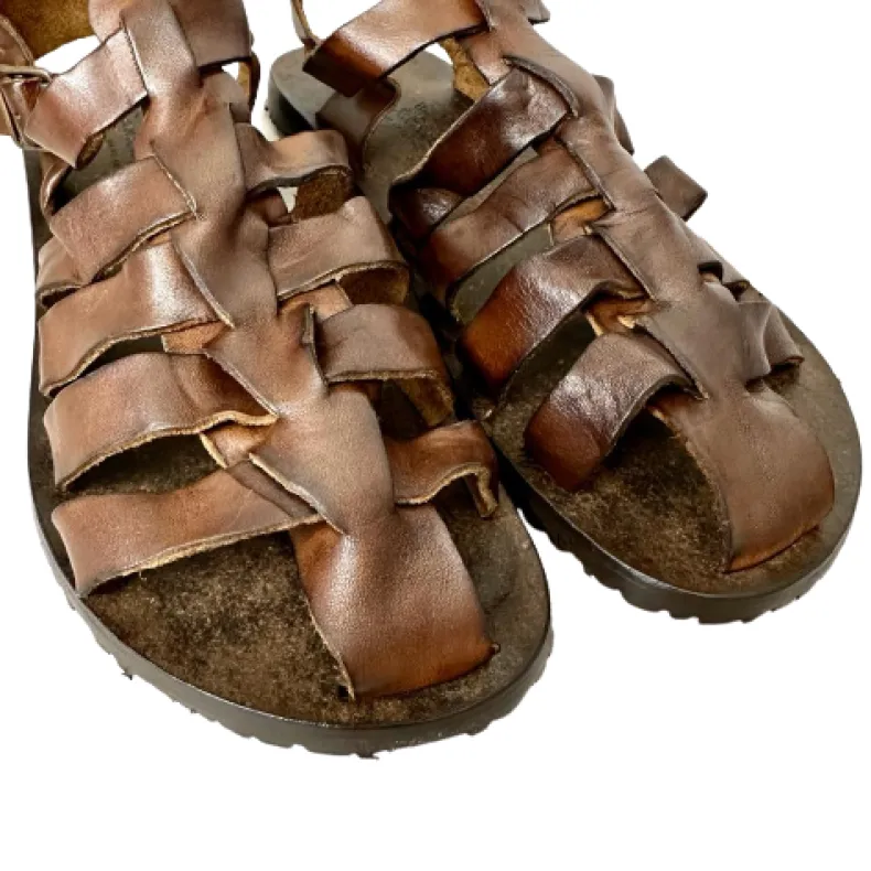 Squeezed Cowhide Sandal T. Dark Brown M5047