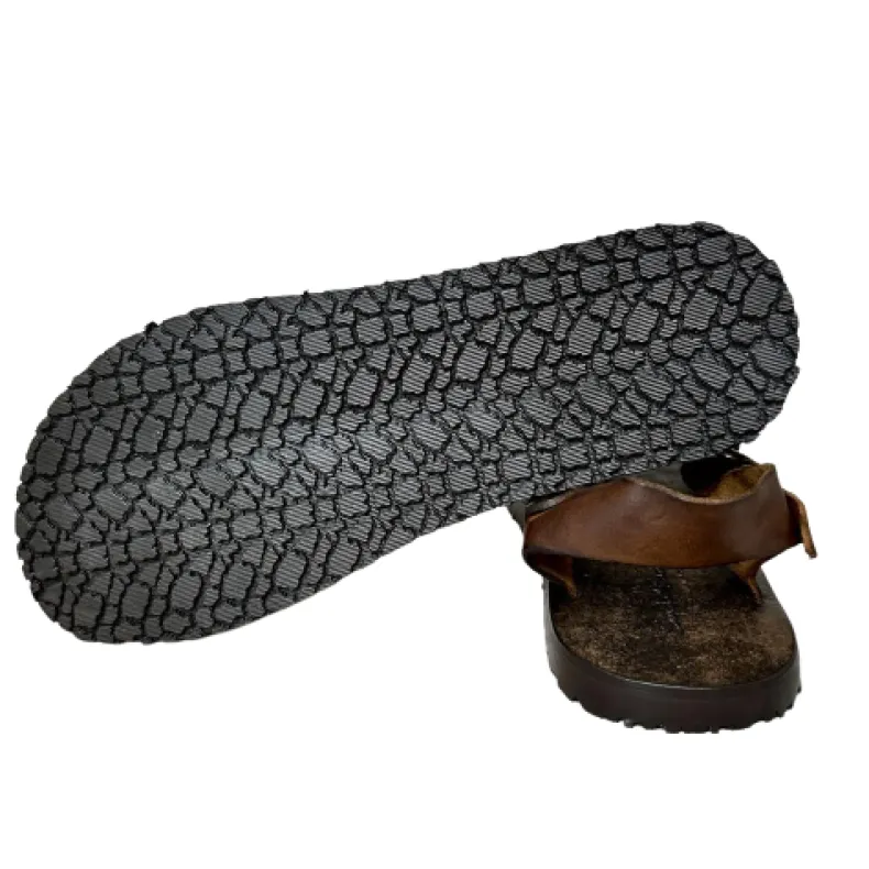 Squeezed Cowhide Sandal T. Dark Brown M5047