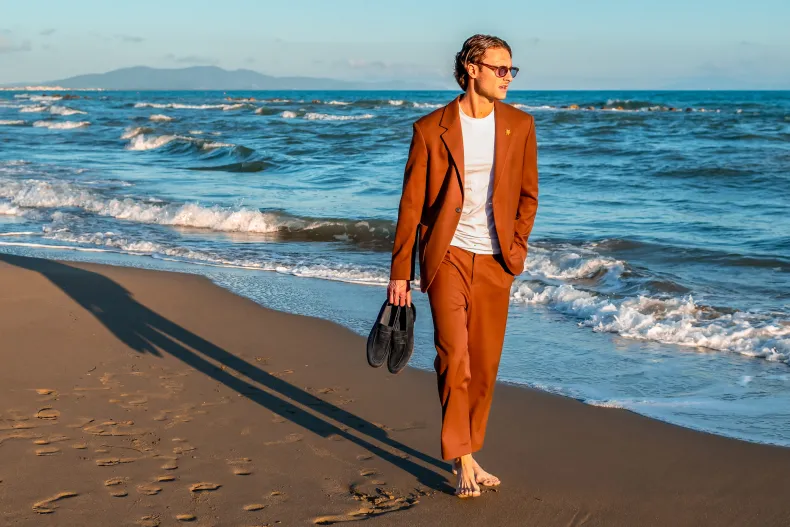 Summer Moccasin In Blue Suede