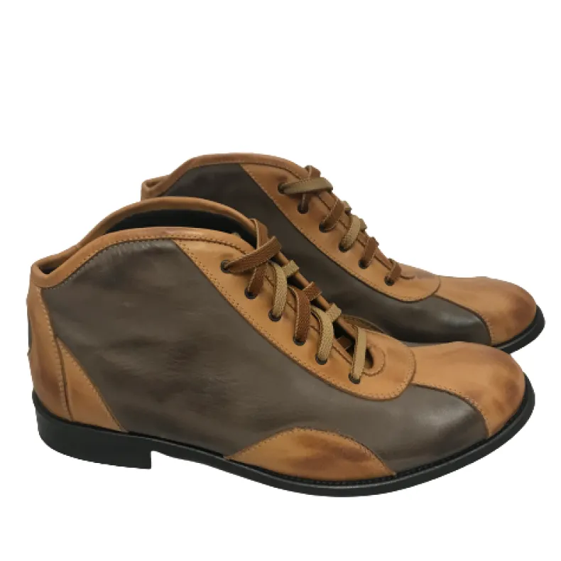 Tazio In Tan And Brown Leather