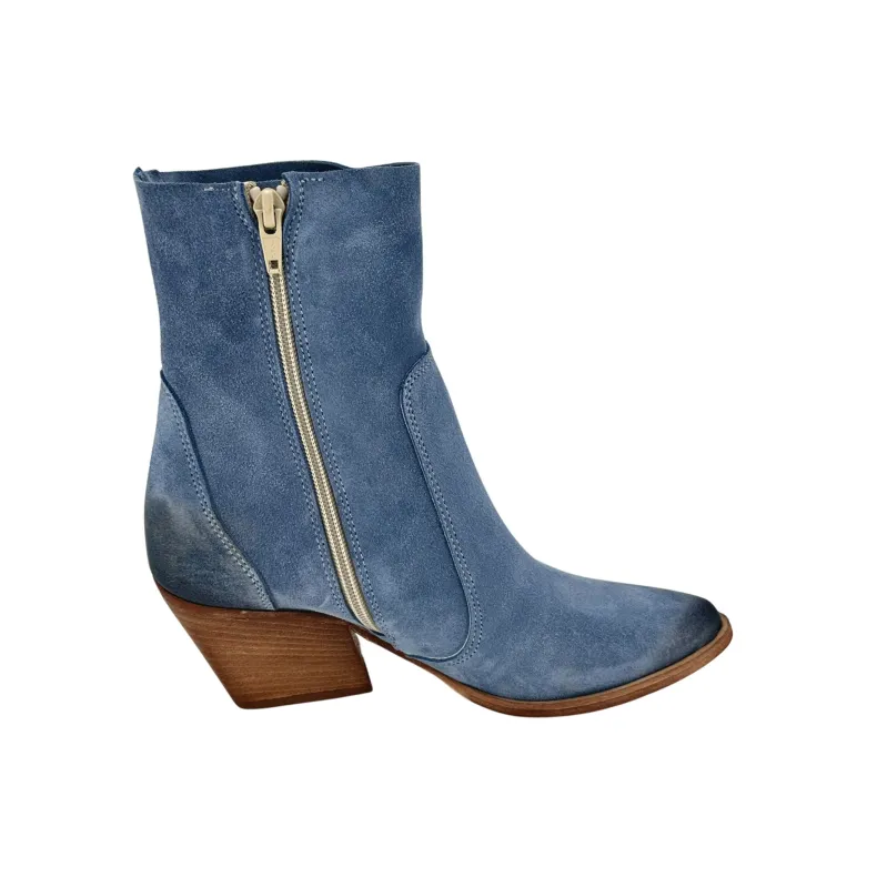 Texan Boot In Turquoise Suede