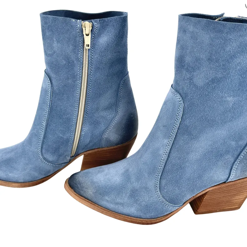 Texan Boot In Turquoise Suede