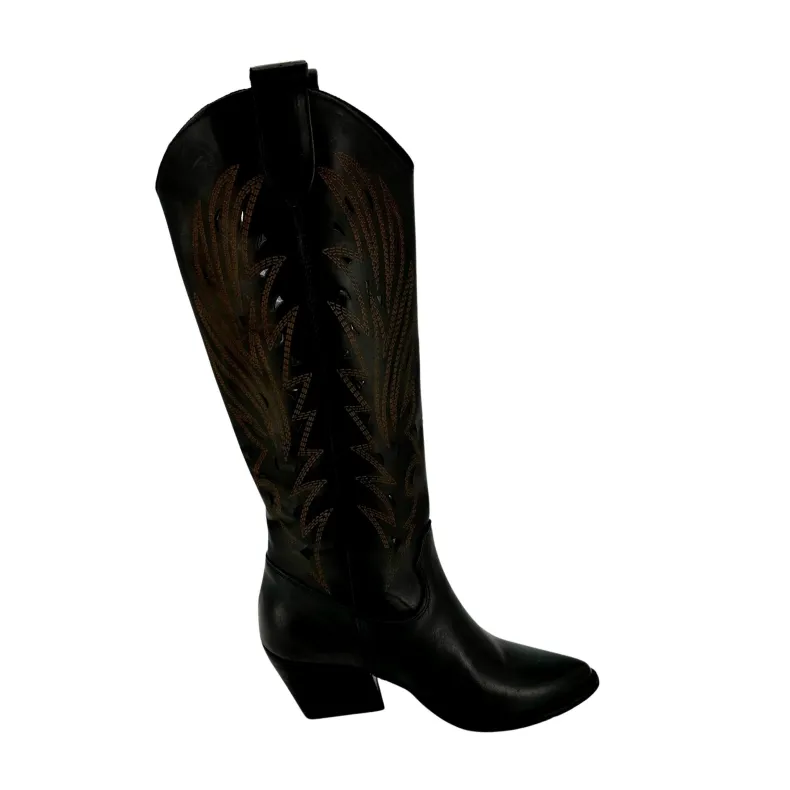 Texan In Black Lasered Leather