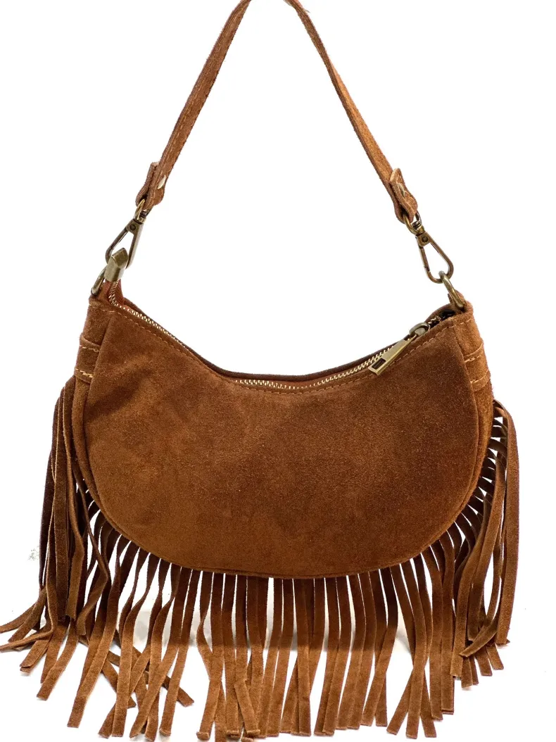 Texas – Suede Handbag With Fringes