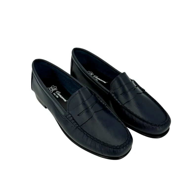 Unlined Blue College Moccasin