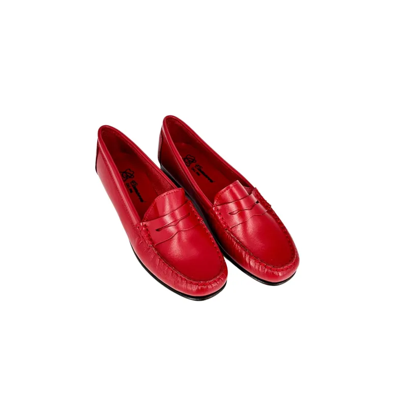 Unlined Red College Moccasin