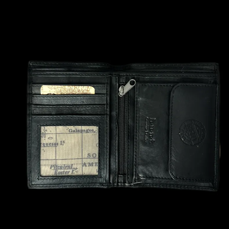 Vertical Anti-cloning Wallet In Leather