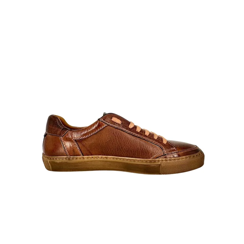 Wilde – Handcrafted Sneaker In Brown Dipped Buffalo Leather