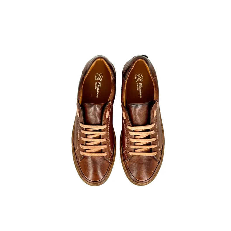 Wilde – Handcrafted Sneaker In Brown Dipped Buffalo Leather