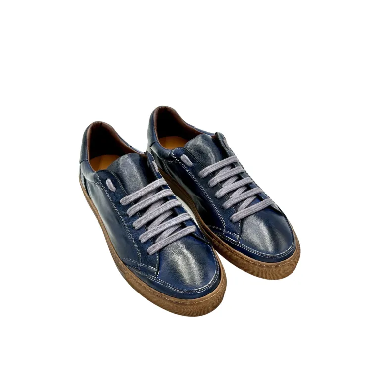 Wilde – Handcrafted Sneaker In Blue Dipped Buffalo Leather