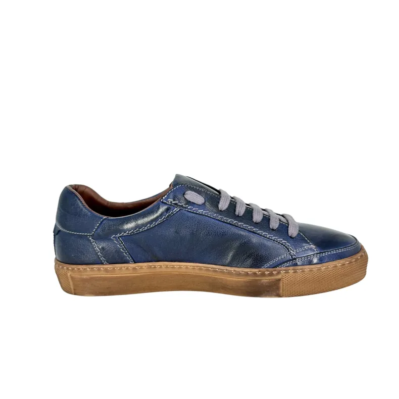 Wilde – Handcrafted Sneaker In Blue Dipped Buffalo Leather