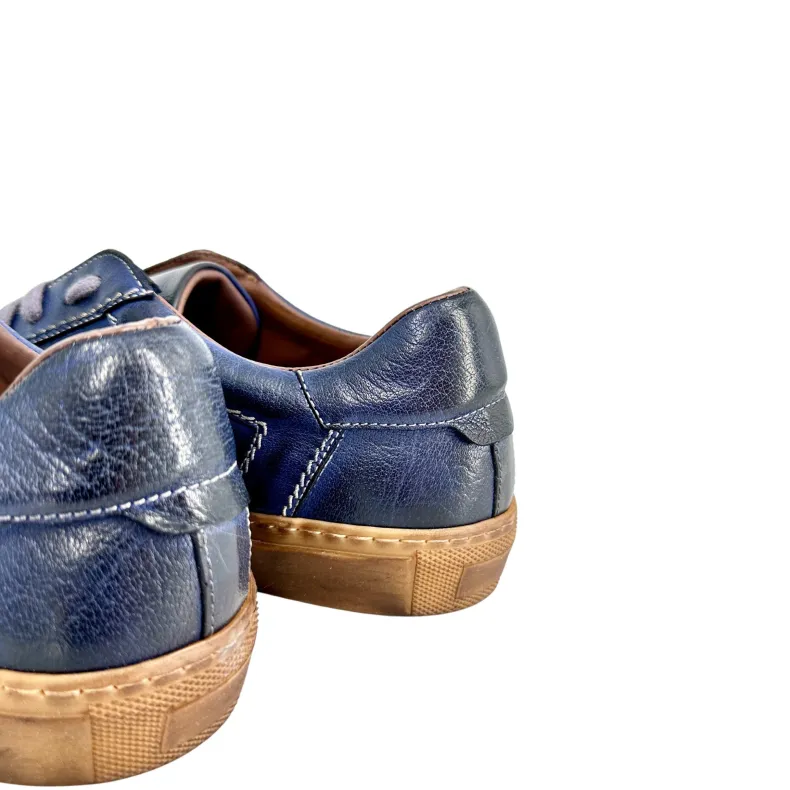 Wilde – Handcrafted Sneaker In Blue Dipped Buffalo Leather