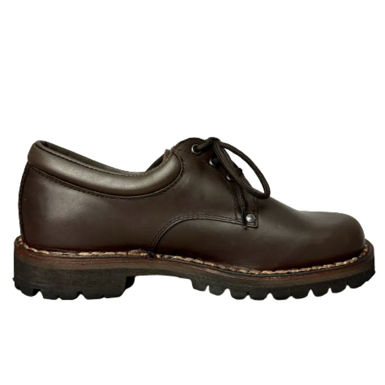 Work Shoe In Dark Brown Leather And Vibram Rubber