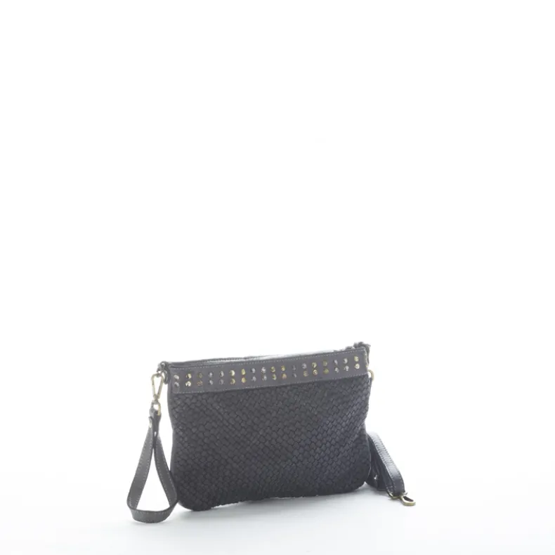 Woven Clutch Bag With Strap And Shoulder Strap