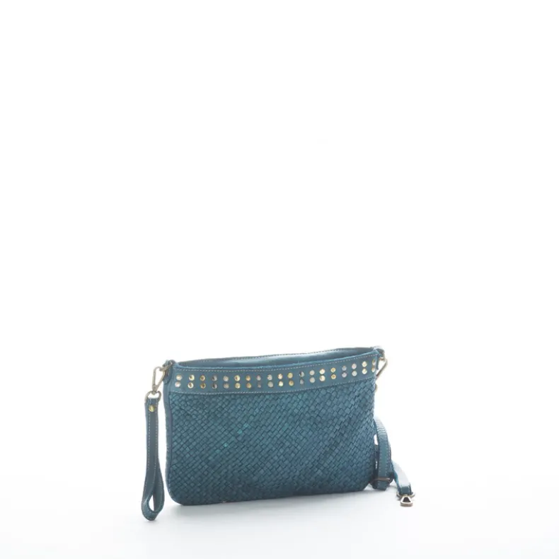 Woven Clutch Bag With Strap And Shoulder Strap