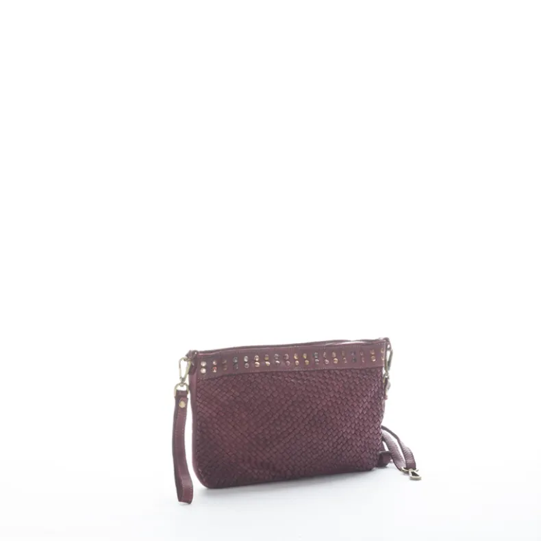 Woven Clutch Bag With Strap And Shoulder Strap