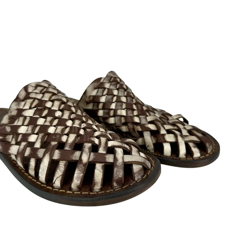Woven Leather Sabot Slipper T. Dark Brown Mod. Formentera