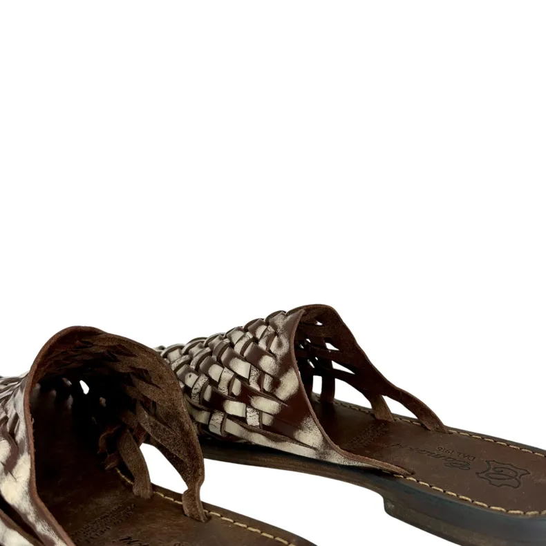 Woven Leather Sabot Slipper T. Dark Brown Mod. Formentera