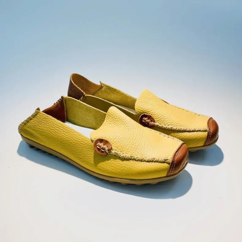 Yellow Leather Moccasin